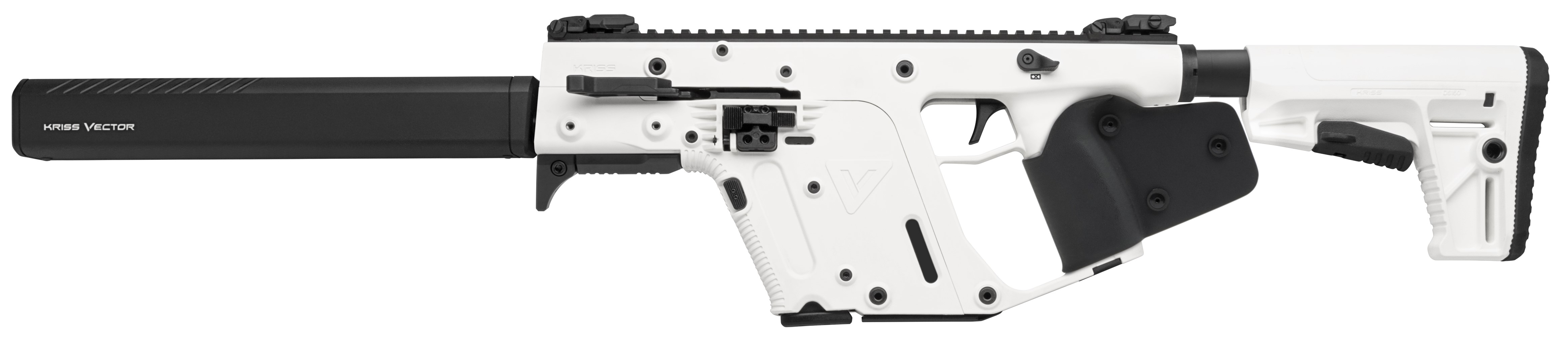 KRISS Vector CRB California 9mm Luger 10+1 16" Black Barrel Shroud, Alpine White Rec & Fixed Stock, Black Paddle Grip