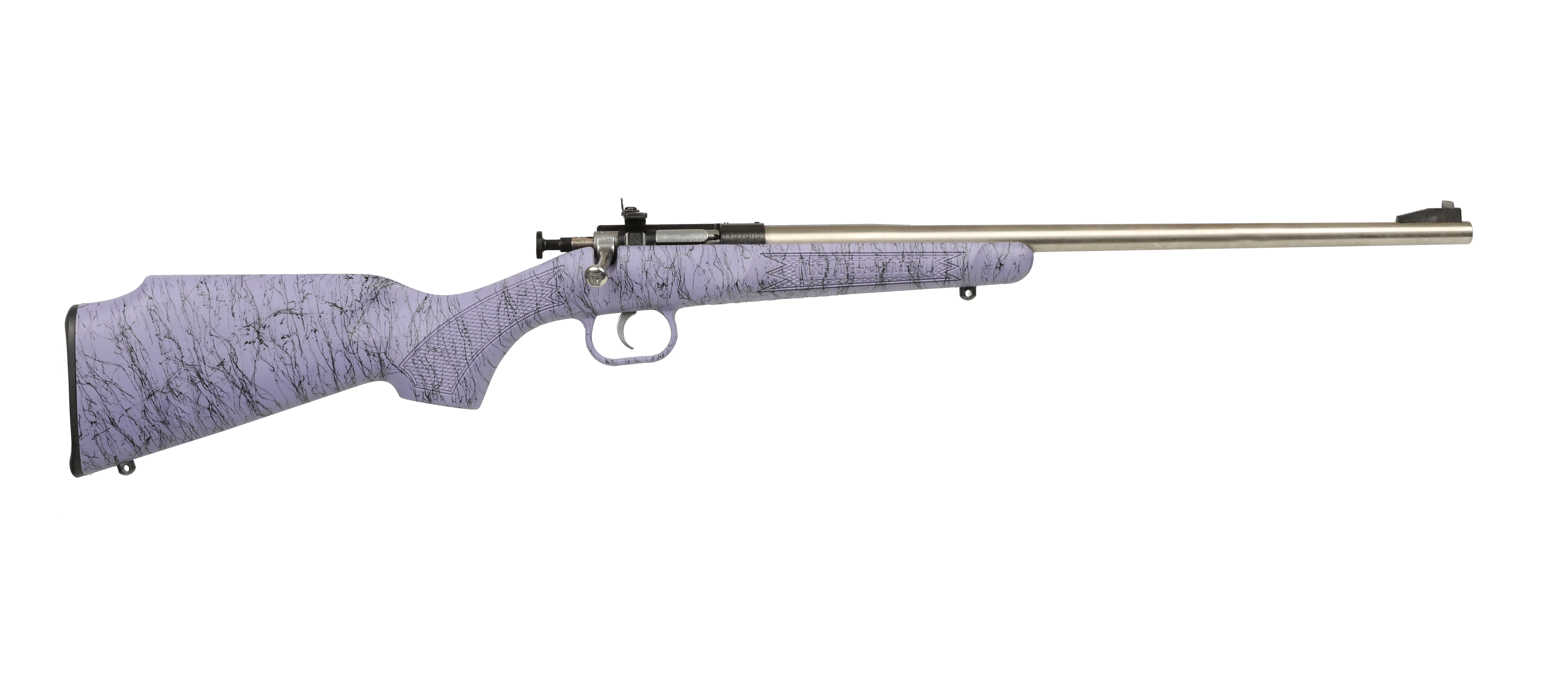 Keystone KSA2445 Crickett 22 LR 16" Stainless Rifle Purple/Black Stock
