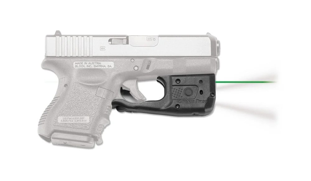 Crimson Trace LL810G Laserguard Pro 5mW Green Laser 532nM Wavelength & 50 ft Range with 150 Lumens White LED Light Black Finish for Glock 36 Gen3, 26 Gen3-5, 27, 33 Gen3-4