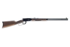 a black and brown rifle