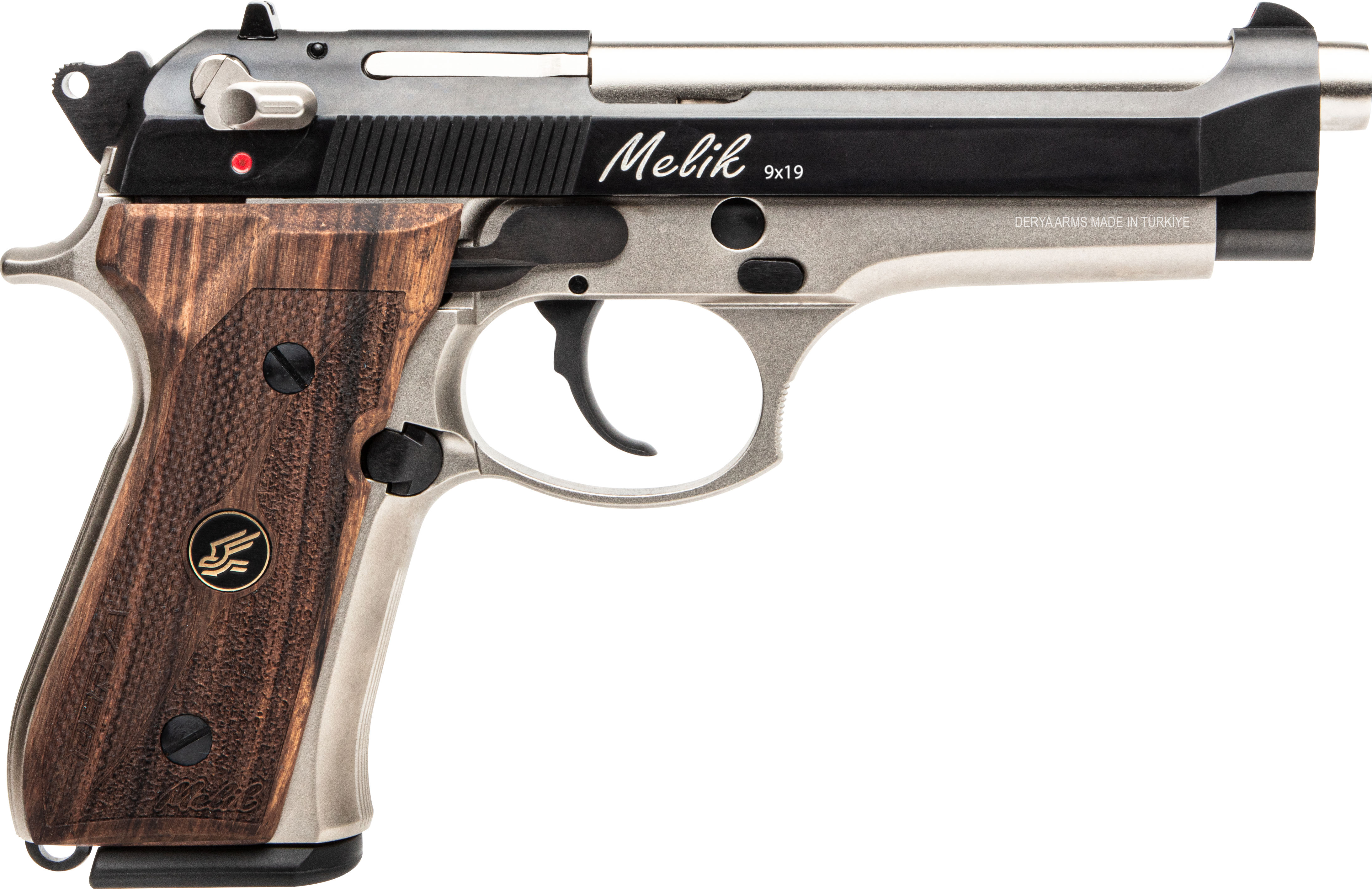 Derya 10LTTMELIK9TR Melik 9mm 10+1 4.90" Two-Tone Pistol Dark Walnut Grip