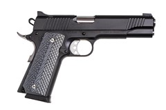 a black handgun with a strap