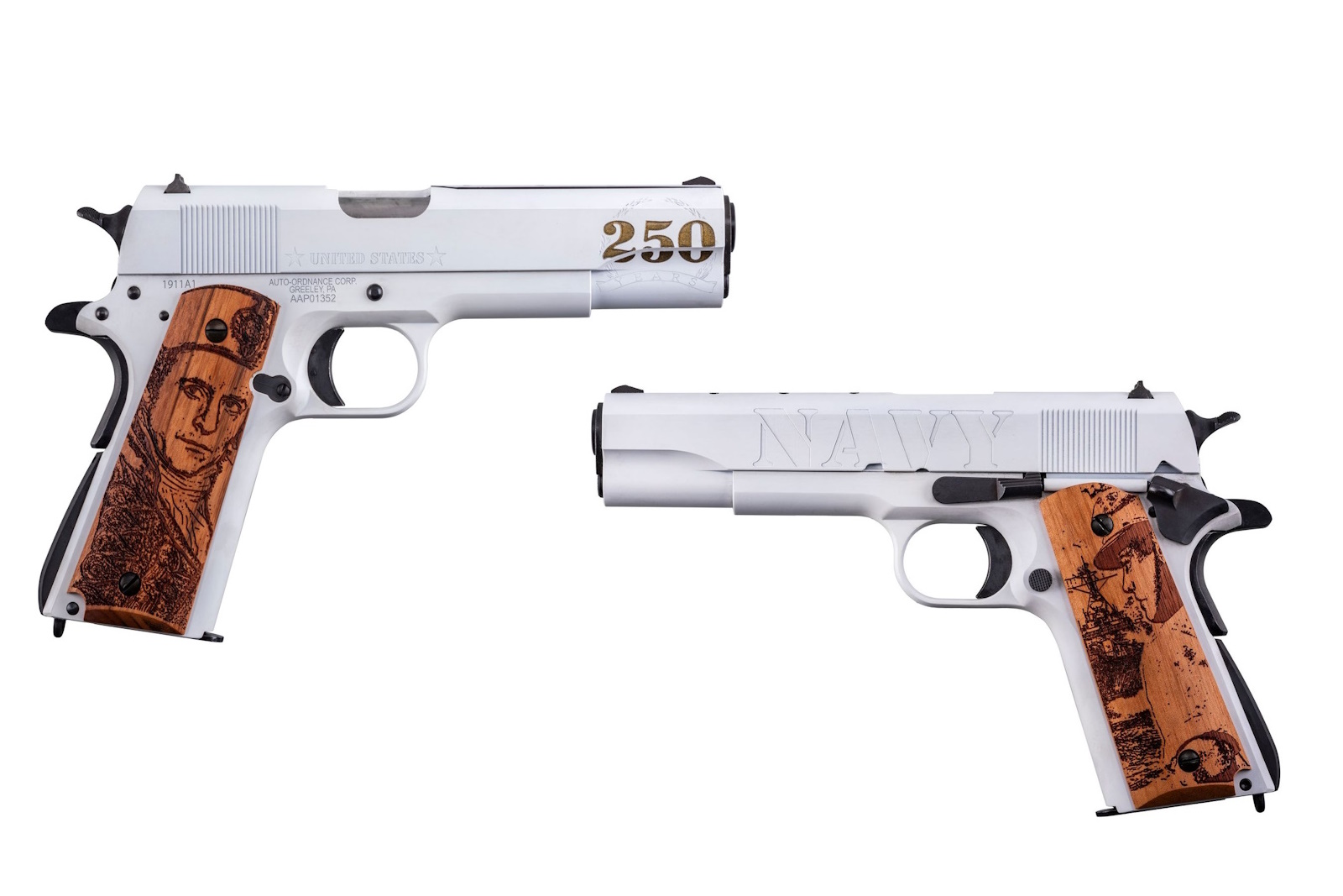 Auto-Ordnance 1911BKOC16 1911A1 45 ACP 5" White, Black, & Gold Cerakote Semi-Auto Pistol