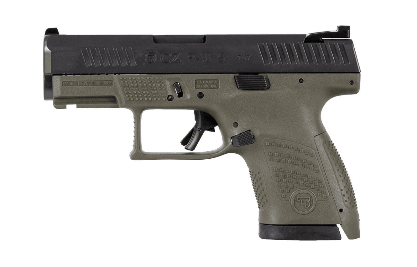 CZ P-10 S 9mm Semi-Auto Pistol (3.5in) OD Green Polymer Frame