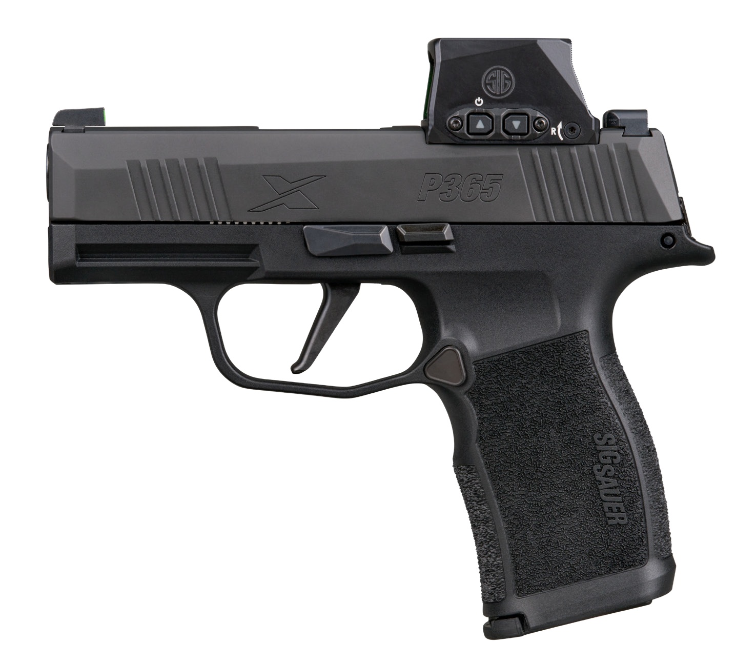 Sig Sauer P365X, Striker Fired, Sub-Compact, Polymer Frame Pistol, Subcompact, 9MM, 3.1 Barrel, Matte Finish, Black, XRAY3 Day/Night Sights, Romeo-X SIG-LOC Compact Optic, 12 Rounds, 2 Magazines 365X-9-BXR3-RXSL