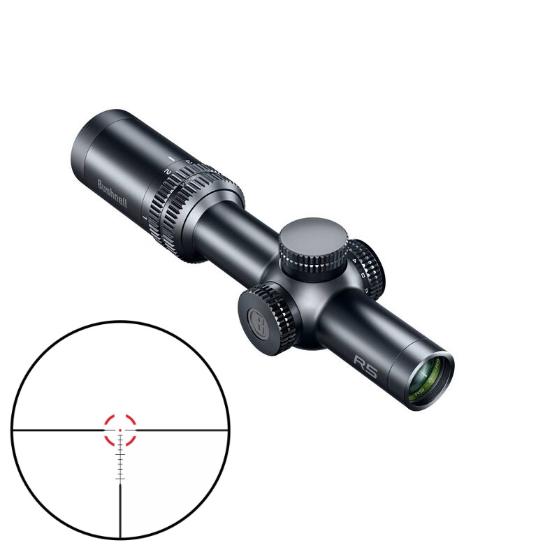 Bushnell R5-1624S26 R5 Riflescope Black Capped Target Turret 2032 Battery Second Focal Plane SECOND FOCAL | ILLUMINATED 