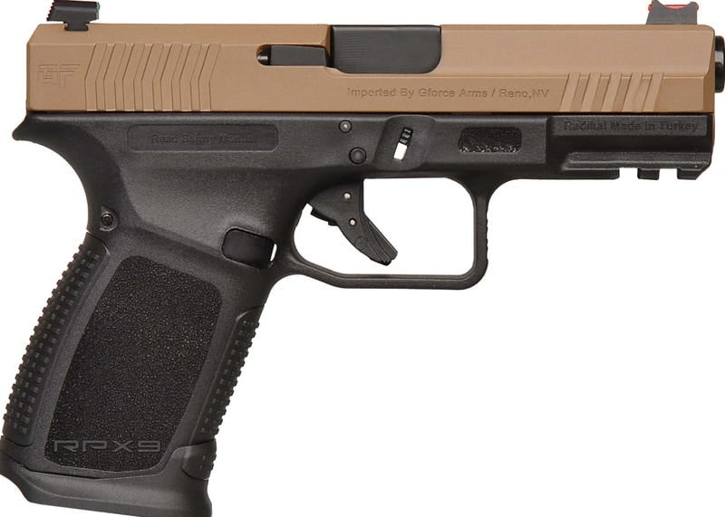 GForce Arms RPX3C9 9mm Pistol 15+1 Fiber Optic FDE Black Synthetic