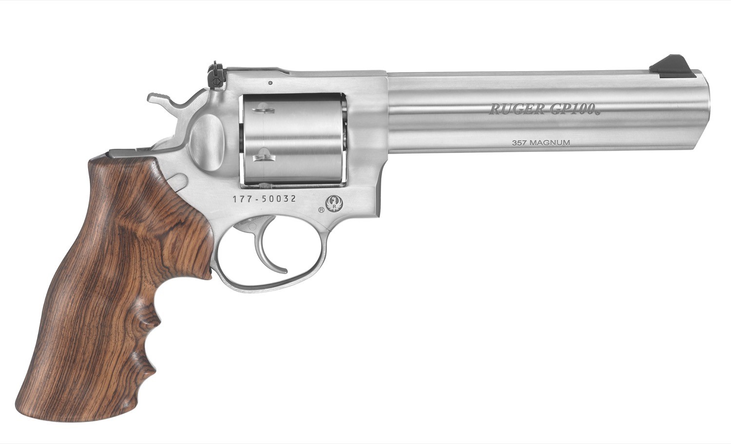 Ruger 1759 GP100 357 Mag 6" Stainless Revolver Hogue Walnut Grip