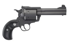 a black handgun with a white background