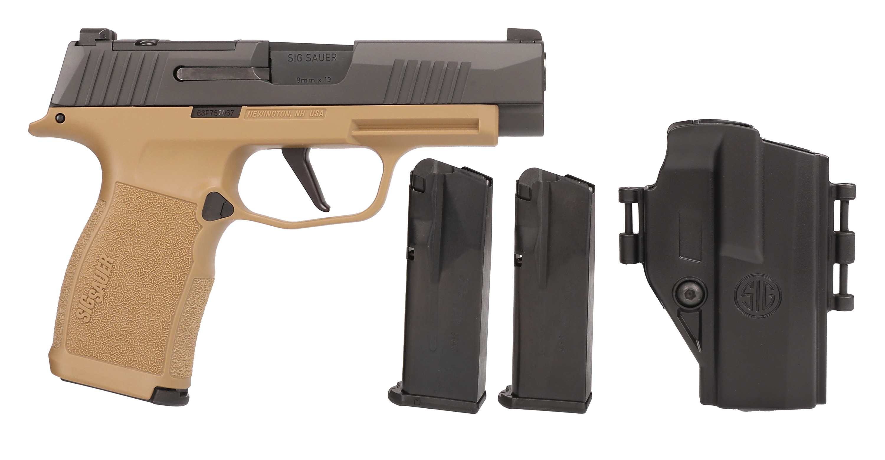 Sig SAUER P365XL 9mm Pistol X-Series Grip Coyote 3.7" Barrel Nitron Slide 12-Round Magazines