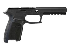 a black handgun with a white background with Springfield Armory in the background