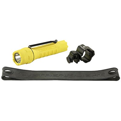 Streamlight 88854 PolyTac Flashlight Kit Yellow, 2 CR123A, Helmet Mount