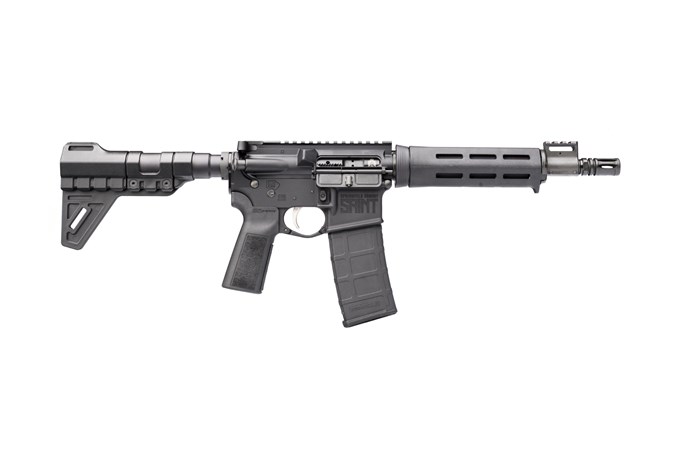 Springfield Armory Saint Pistol 223 Rem | 5.56 NATO Semi-Auto Pistol - Item #: SFST9096556BMB5 / MFG Model #: ST9096556BM-B5 / UPC: 706397935566 - SAINT PIST 5.56 9.6" 30+1 