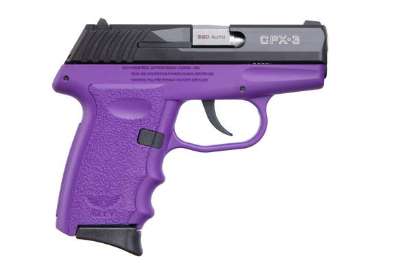 SCCY CPX-3 Sub-Compact Pistol - Black/Purple .380 ACP 3" Barrel 10rd DA