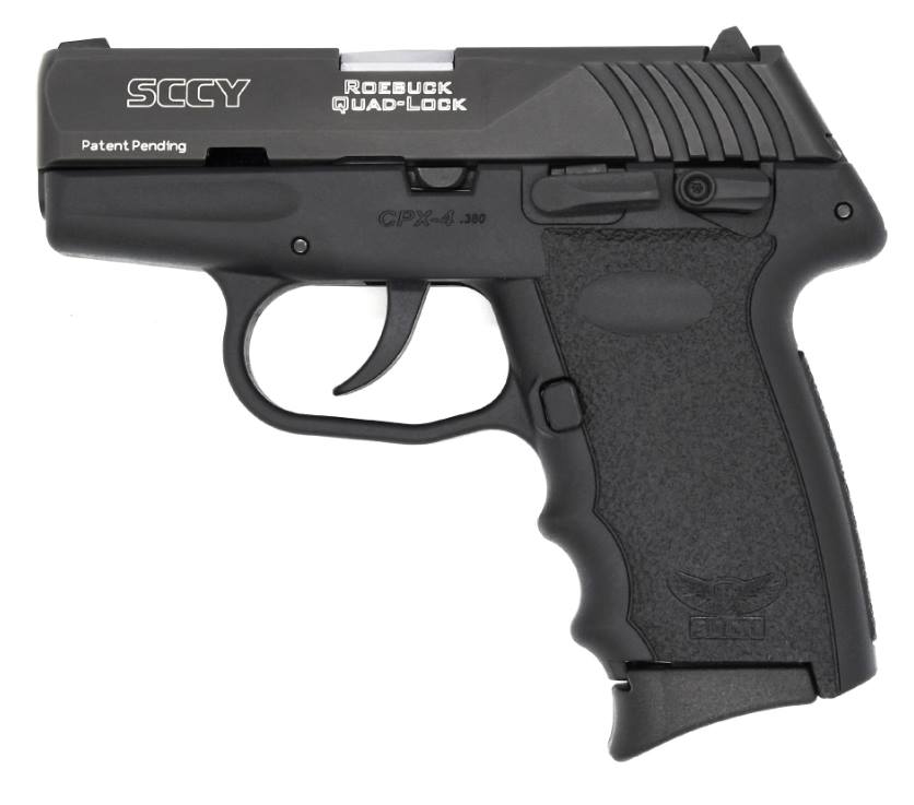 SCCY CPX-4CBBK 380 ACP 10+1 2.96" Black Polymer Serrated Black Nitride SS Slide Finger Grooved Black Polymer Grip