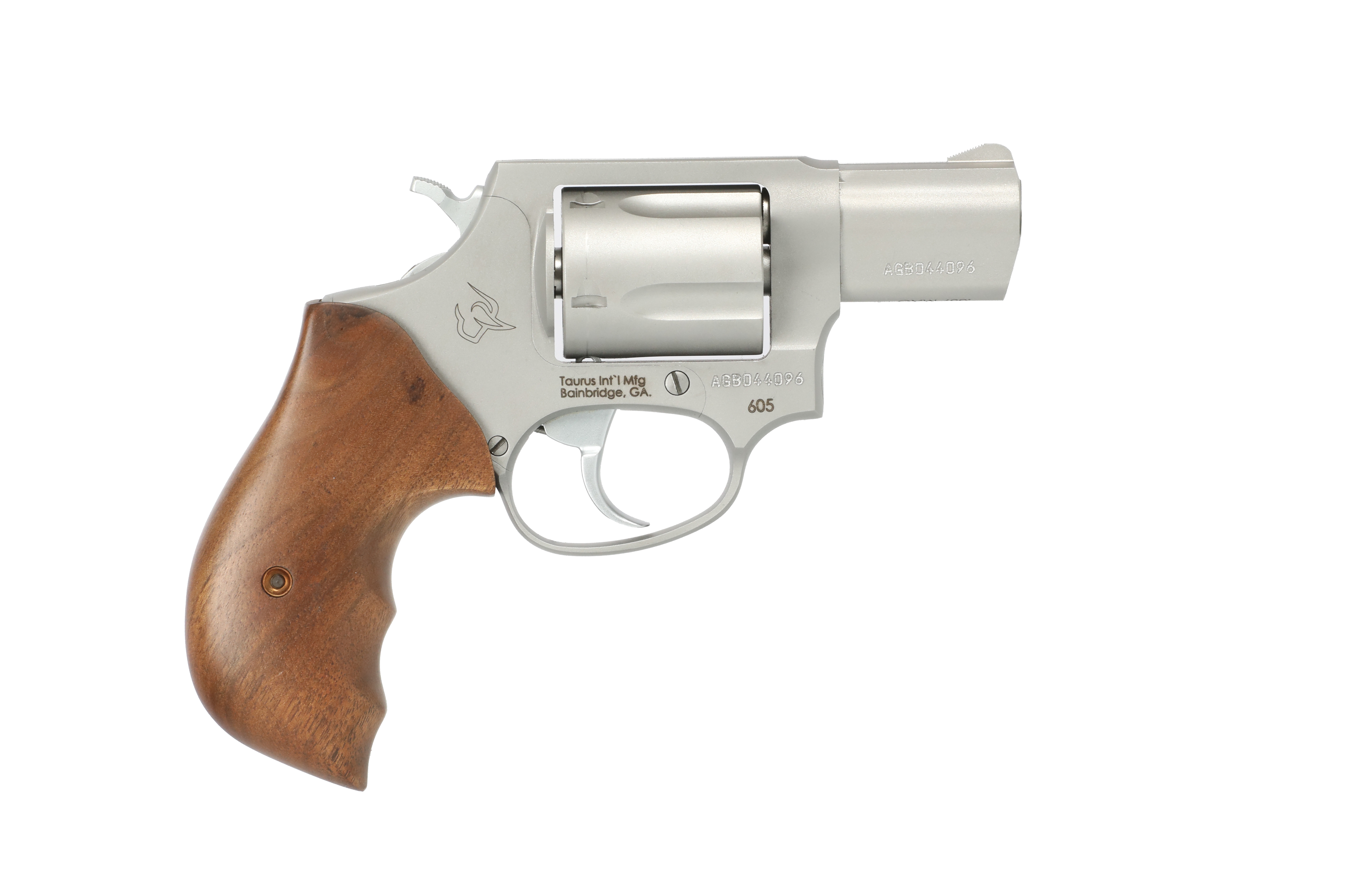 Taurus 605 357 Magnum 2 Inch 5 Round Matte Stainless Steel Walnut Grips