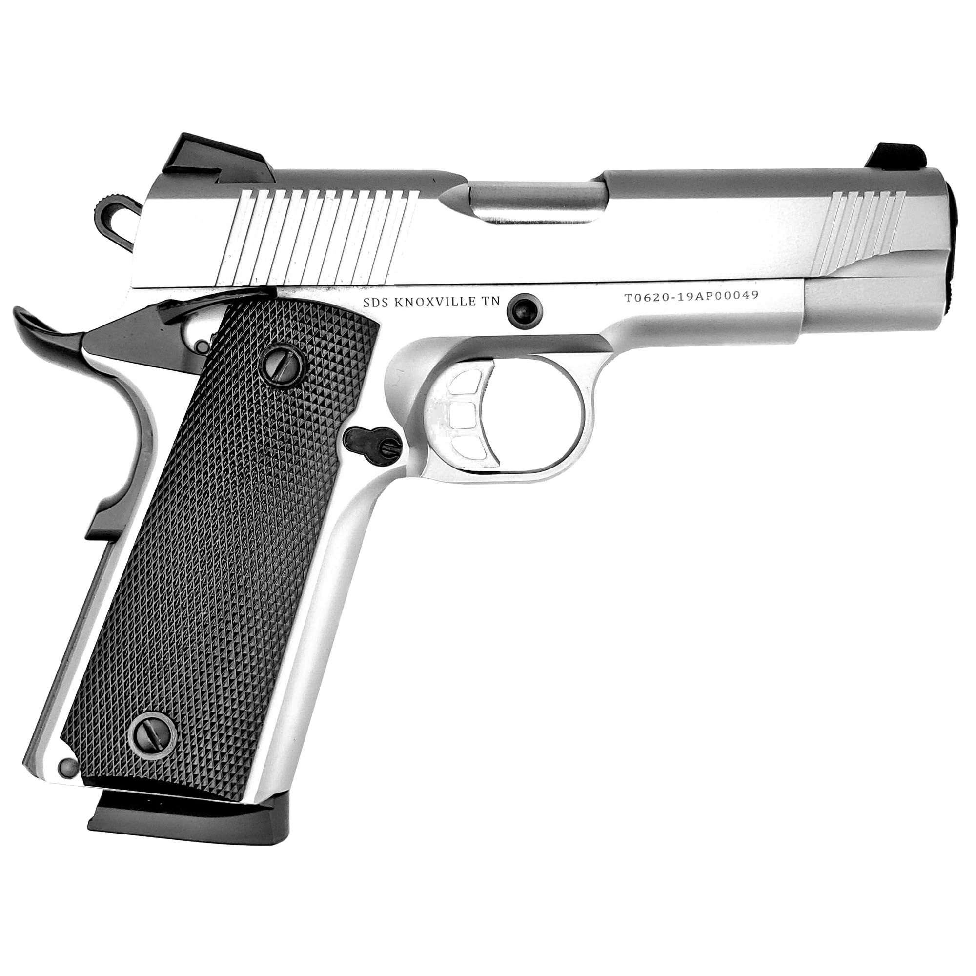 Tisas 1911 Carry SS45 Pistol: 45 ACP, 4.25" Cold Hammer Forged Barrel, Stainless Steel Frame, 8+1 Capacity, Novak 3-Dot Sights, Series 70 Internals