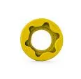 a yellow circular object