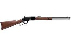 a brown rifle with a black handle with Springfield Armory in the background