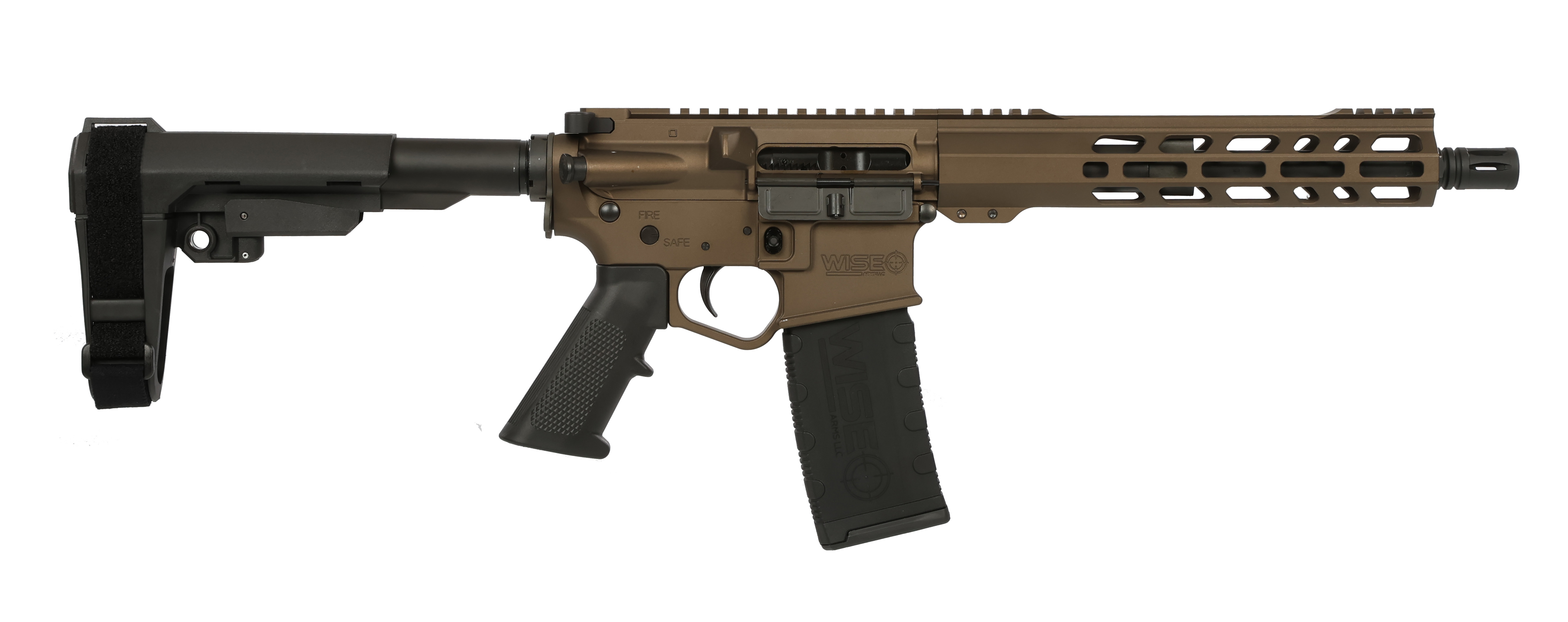 Wise Arms 10.5-556-SBA3-MNB WA-15B 223 Rem | 5.56 NATO 10.5" Midnight Bronze Cerakote Semi-Auto Pistol - Wise Foods, Inc. - 223 Rem | 5.56 NATO for sale at TheGunDock