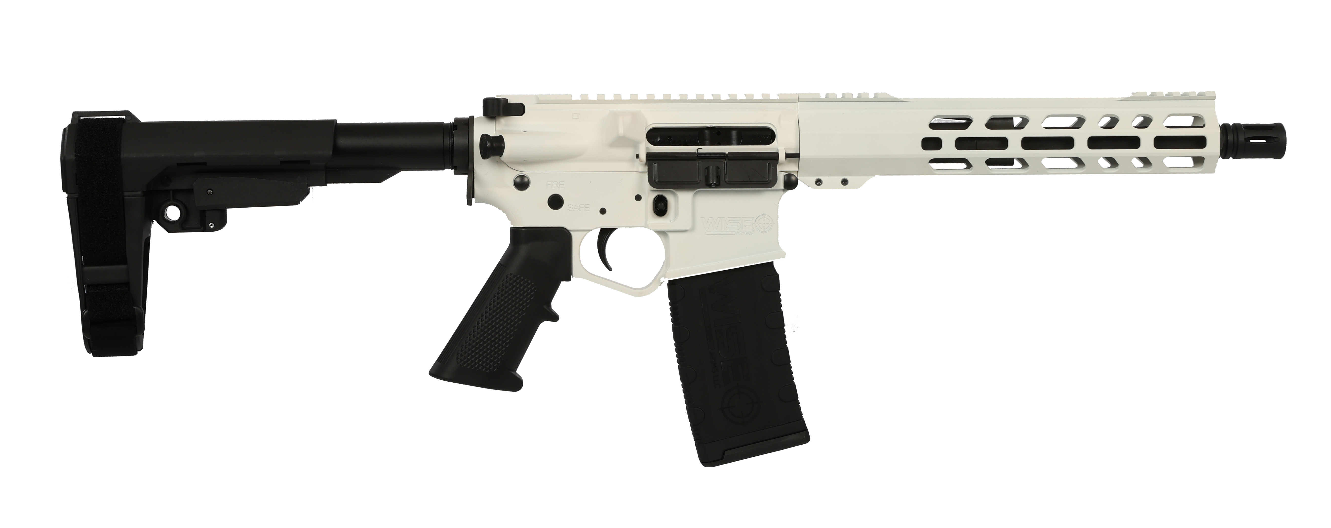 Wise Arms 10.5-556-SBA3-WHT WA-15B 223 Rem | 5.56 NATO 10.5" White Cerakote Semi-Auto Pistol