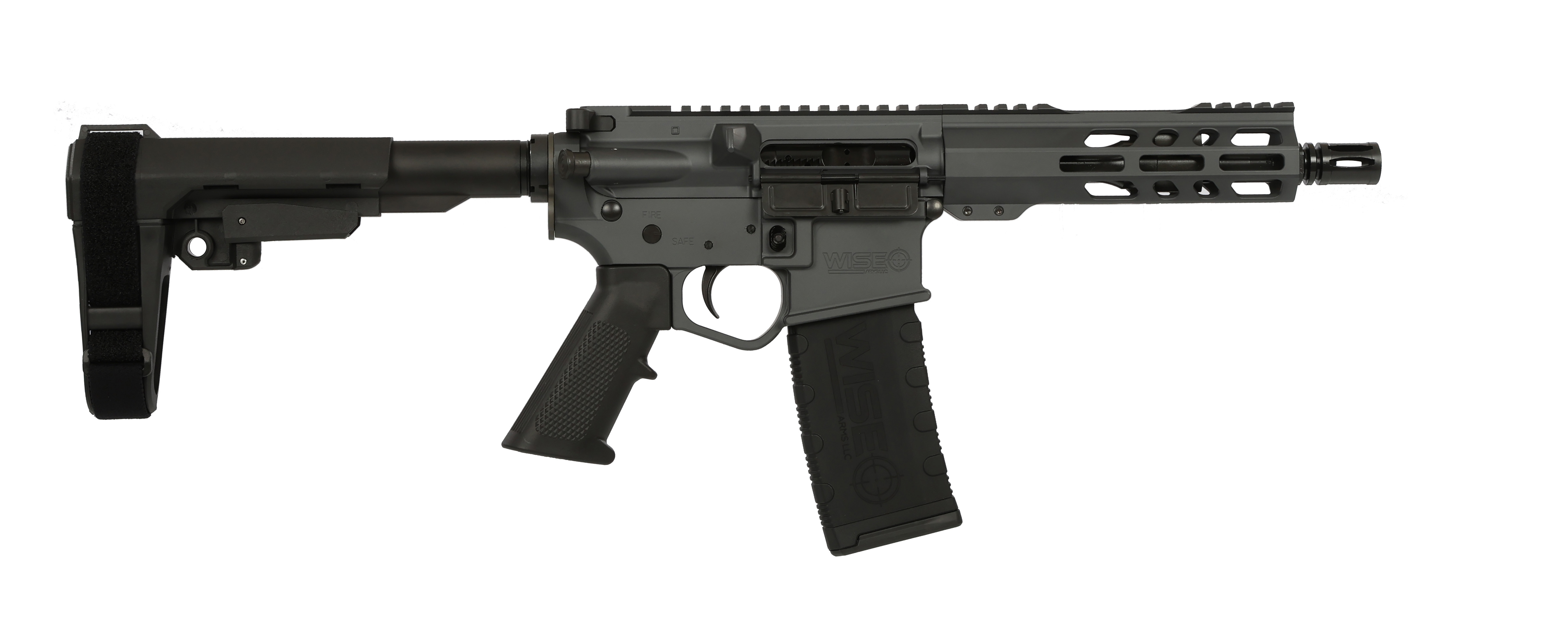 Wise Arms 7.5-300-SBA3-SG WA-15B 300 AAC Blackout 7.5" Sniper Grey Cerakote Semi-Auto Pistol - Wise Foods, Inc. - 300 AAC Blackout for sale at TheGunDock