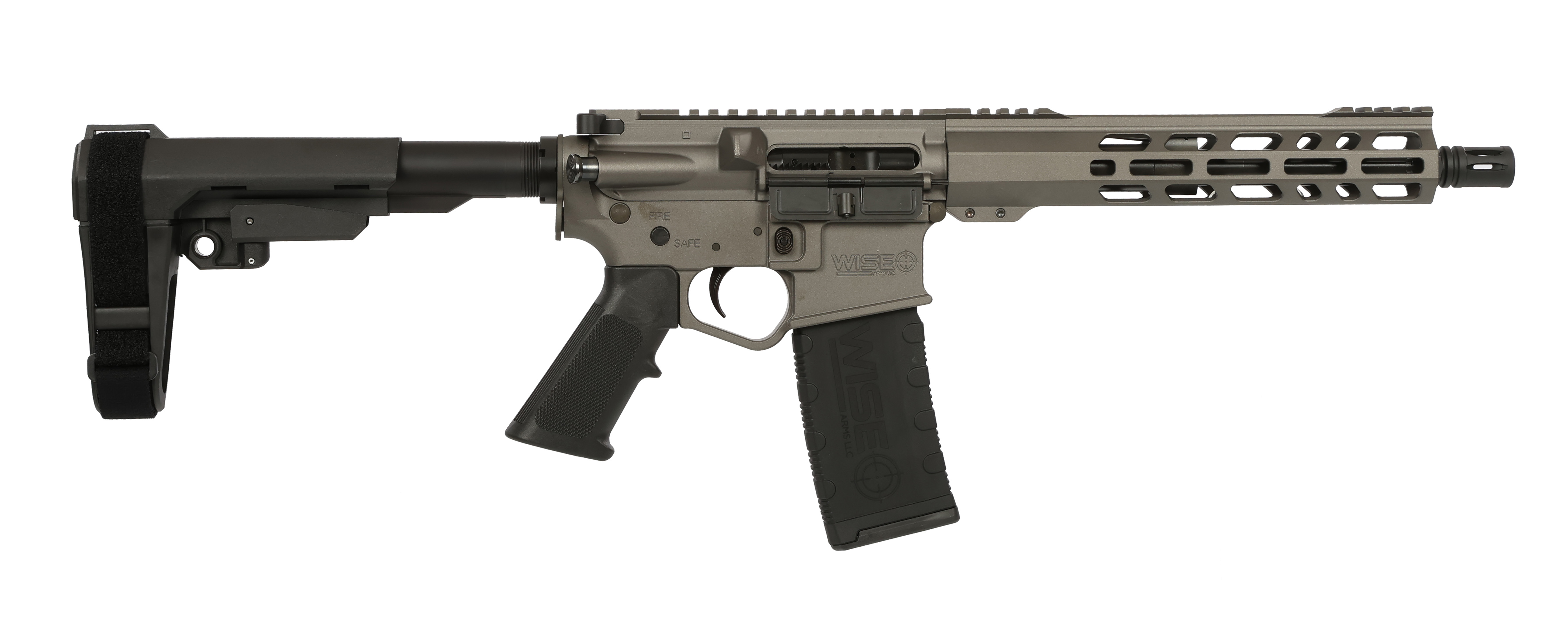 Wise Arms 10.5-556-SBA3-TUNG WA-15B 223 Rem | 5.56 NATO 10.5" Tungsten Cerakote Semi-Auto Pistol - Wise Foods, Inc. - 223 Rem | 5.56 NATO
