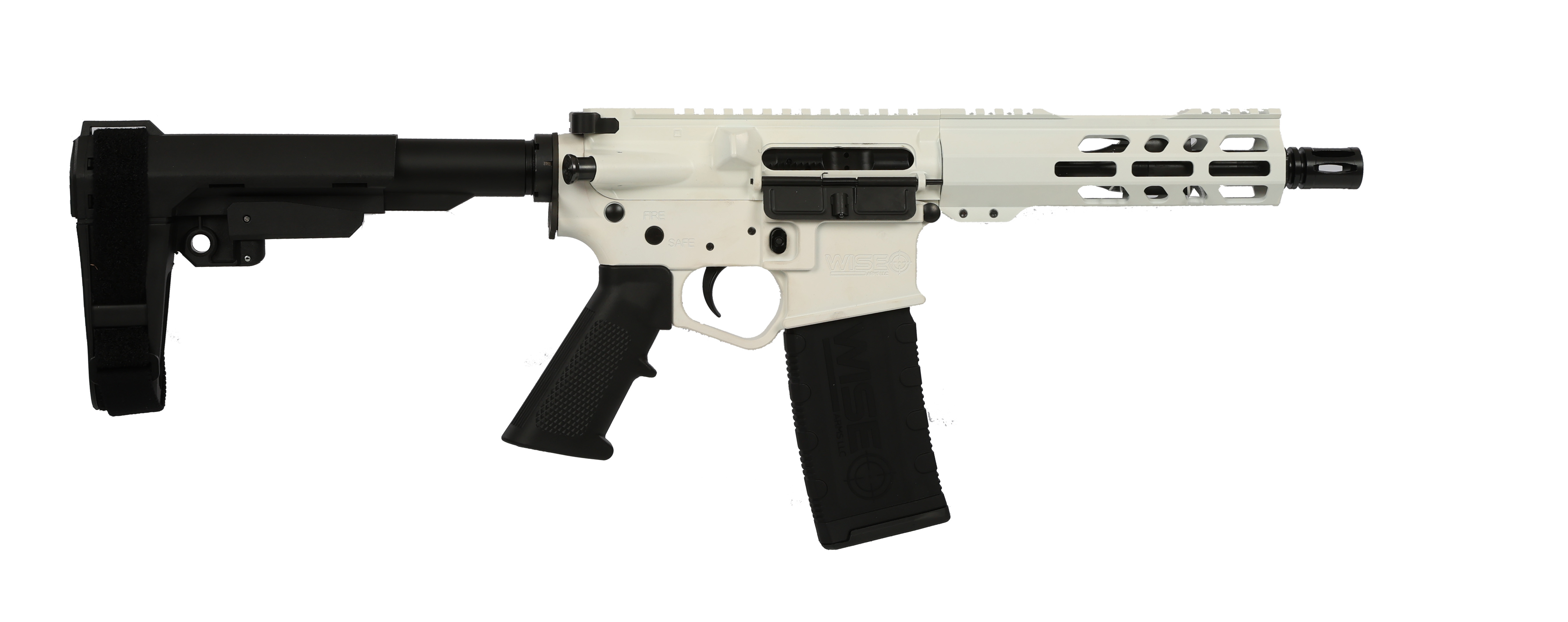 Wise Arms 7.5-300-SBA3-WHT WA-15B 300 AAC Blackout 7.5" White Cerakote Semi-Auto Pistol - Wise Foods, Inc. - 300 AAC Blackout