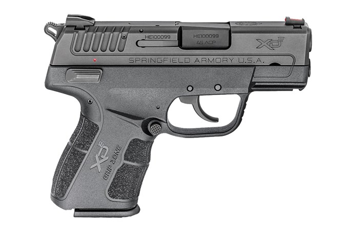 Springfield Armory XD-E 45 ACP Semi-Auto Pistol - Item #: SFXDE93345BE / MFG Model #: XDE93345BE / UPC: 706397913786 - XD-E 45ACP BLK 3.3" 7+1 SAFETY INCLUDES 6RD & 7RD MAGAZINE