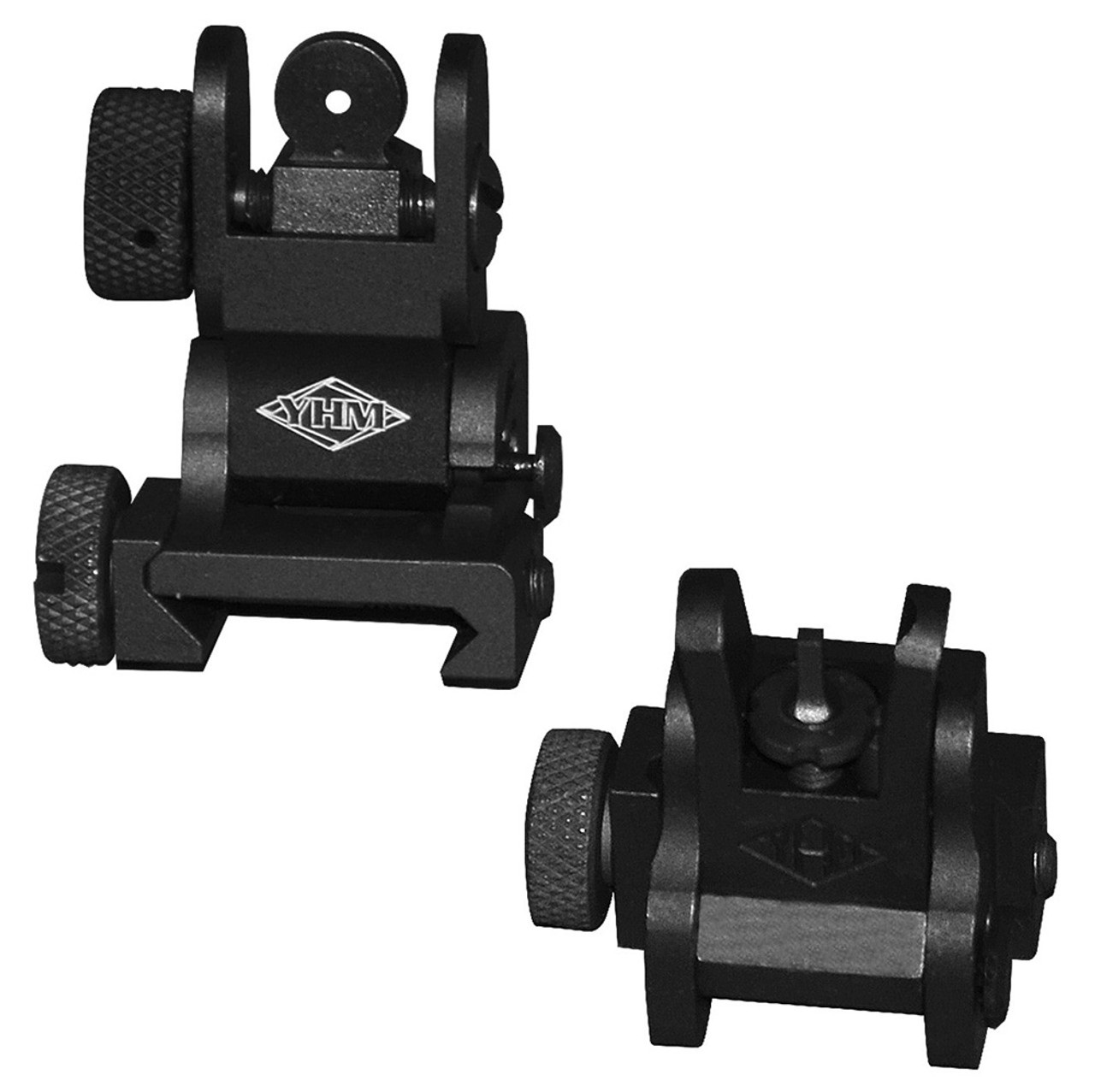 YHM YHM-8027 Flip-Up Sights Steel Dual Aperture Windage Adjustable